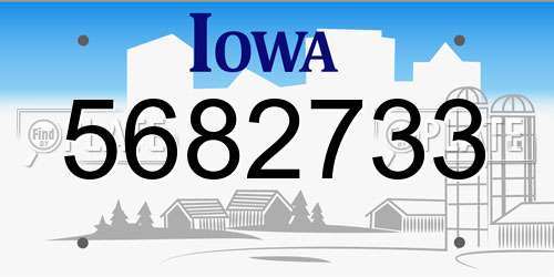 5682733 Iowa License Plate
