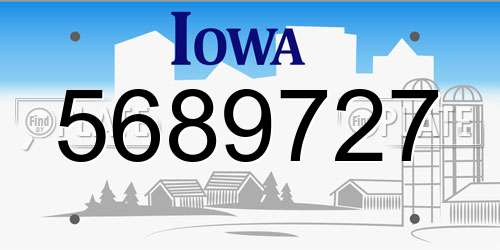 5689727 Iowa License Plate