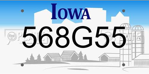 568G55 Iowa License Plate