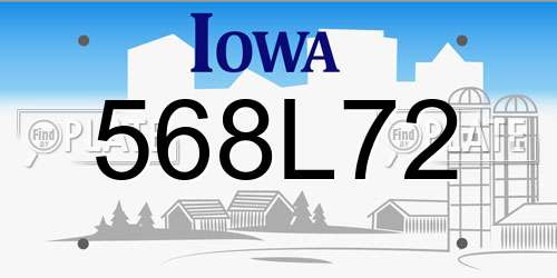 568L72 Iowa License Plate