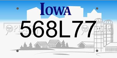 568L77 Iowa License Plate
