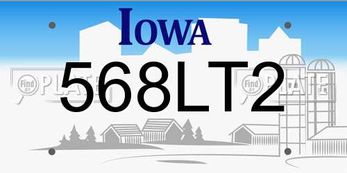 568LT2 Iowa License Plate