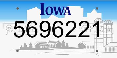 5696221 Iowa License Plate