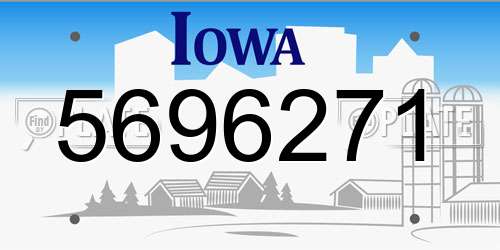 5696271 Iowa License Plate