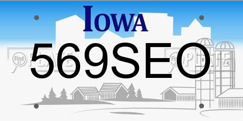 569SEO Iowa License Plate