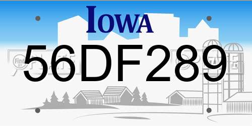 56DF289 Iowa License Plate