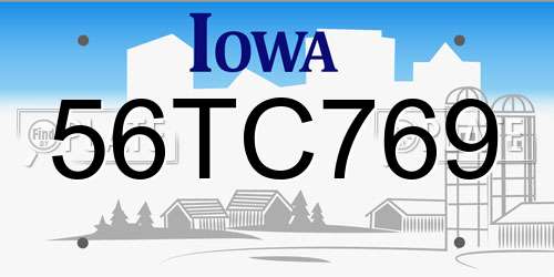 56TC769 Iowa License Plate