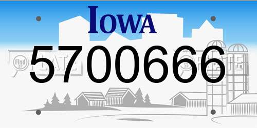 5700666 Iowa License Plate