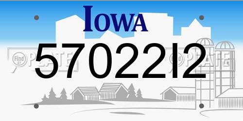 57022I2 Iowa License Plate