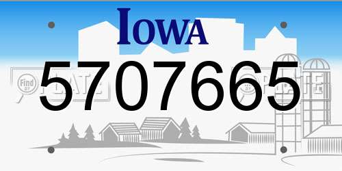 5707665 Iowa License Plate