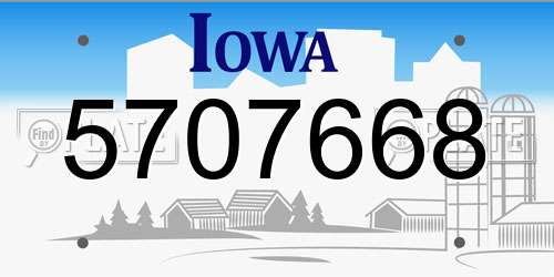 5707668 Iowa License Plate