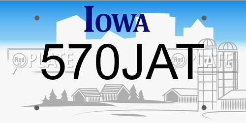 570JAT Iowa License Plate
