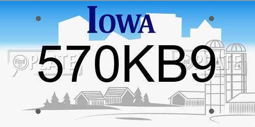 570KB9 Iowa License Plate