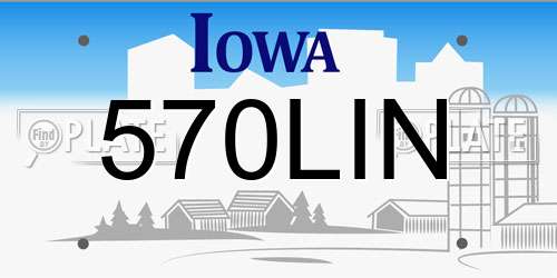 570LIN Iowa License Plate