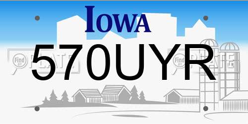 570UYR Iowa License Plate