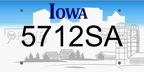 5712SA Iowa License Plate