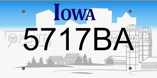 5717BA Iowa License Plate