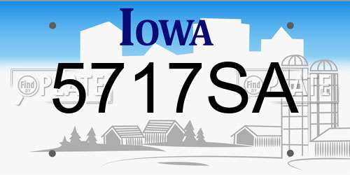 5717SA Iowa License Plate