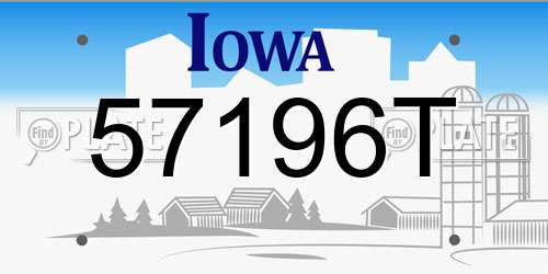 57196T Iowa License Plate