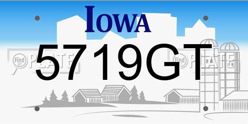 5719GT Iowa License Plate