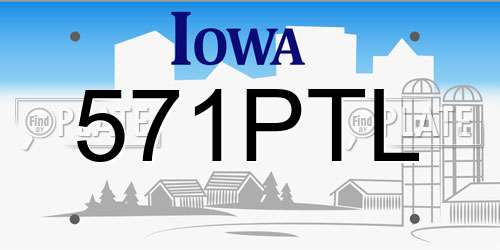 571PTL Iowa License Plate