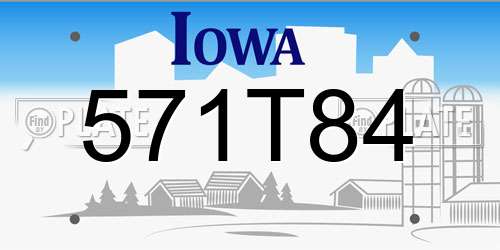 571T84 Iowa License Plate