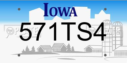 571TS4 Iowa License Plate