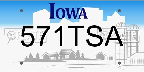 571TSA Iowa License Plate