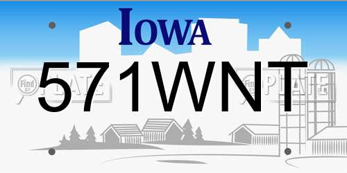 571WNT Iowa License Plate