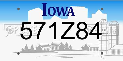 571Z84 Iowa License Plate