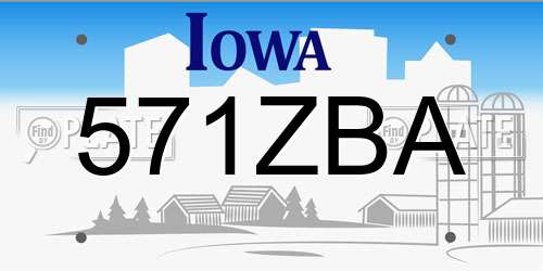 571ZBA Iowa License Plate