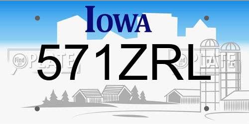 571ZRL Iowa License Plate