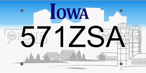 571ZSA Iowa License Plate