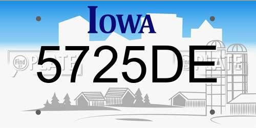 5725DE Iowa License Plate