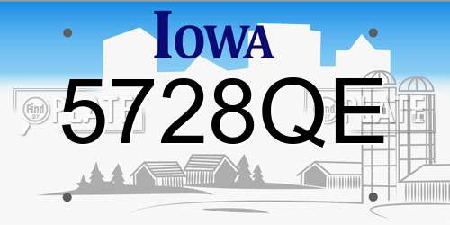5728QE Iowa License Plate