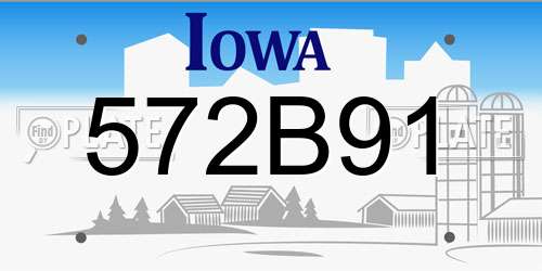 572B91 Iowa License Plate