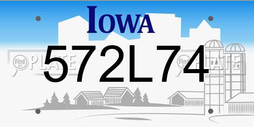 572L74 Iowa License Plate