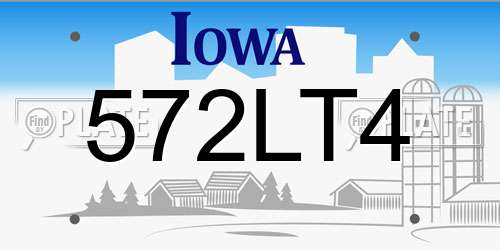 572LT4 Iowa License Plate