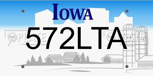 572LTA Iowa License Plate