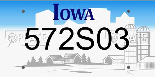 572S03 Iowa License Plate