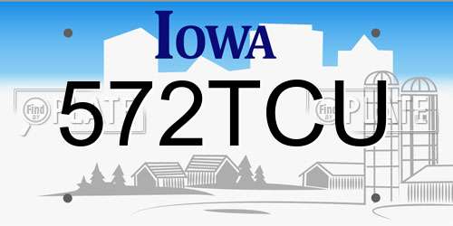 572TCU Iowa License Plate
