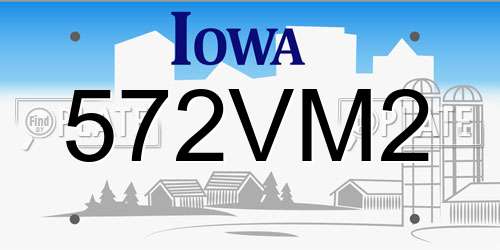 572VM2 Iowa License Plate