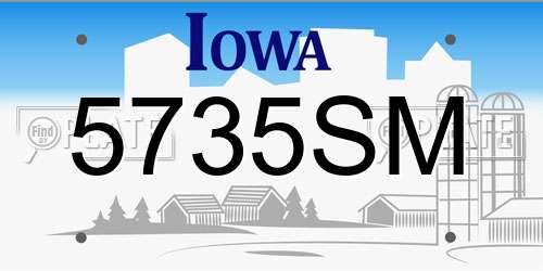 5735SM Iowa License Plate
