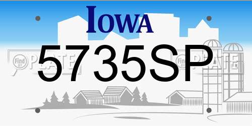 5735SP Iowa License Plate