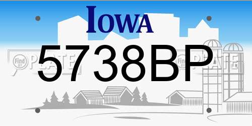 5738BP Iowa License Plate