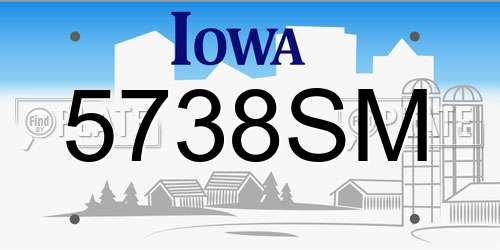 5738SM Iowa License Plate