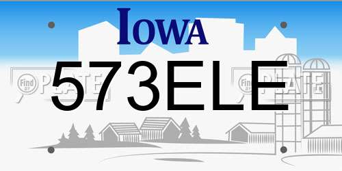 573ELE Iowa License Plate