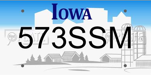573SSM Iowa License Plate