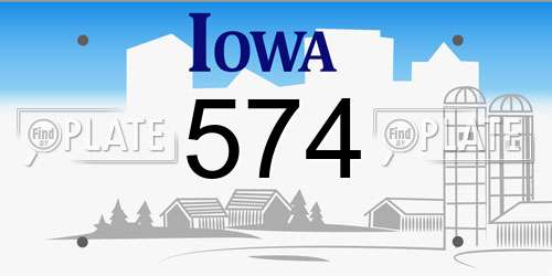 574 Iowa License Plate