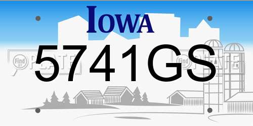 5741GS Iowa License Plate